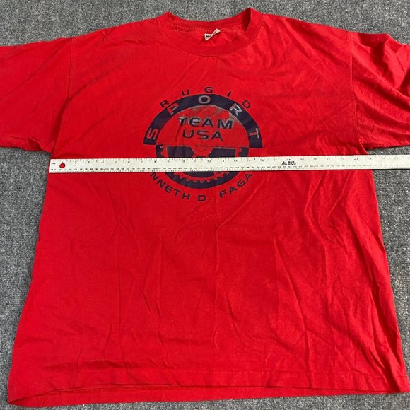 Rugid Sport T-shirt 2XL Red Vintage Murina Made in USA Kenneth D. Fagan - Picture 4 of 7